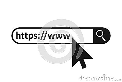 Address and navigation bar icon, browser application icon, concept online search www http pictogram - vector Vector Illustration
